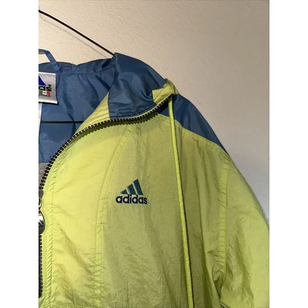 90's Vintage Adidas‎ Half Zip Sweatshirt Yellow Size Large